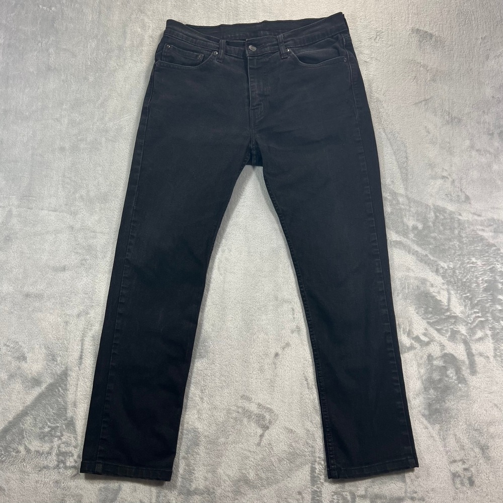 LEVI'S 511 Slim Fit Men 32x27 Black Stretch Jeans Altered Inseam Casual Basic